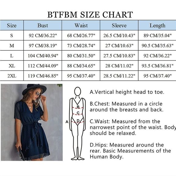 Nwt BTFBM Women Faux Wrap Swiss Dot V-Neck, Ruffle Hem Dress - Picture 4 of 5